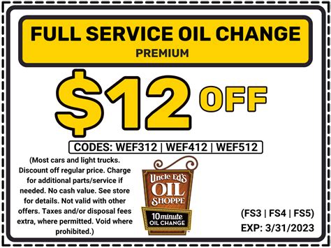 Uncle eds oil change - Get $12 off Premium Full Service Oil Change with this coupon, courtesy of your friends at Uncle Ed's!... Uncle Ed's Oil Shoppe · August 3, 2022 · ...